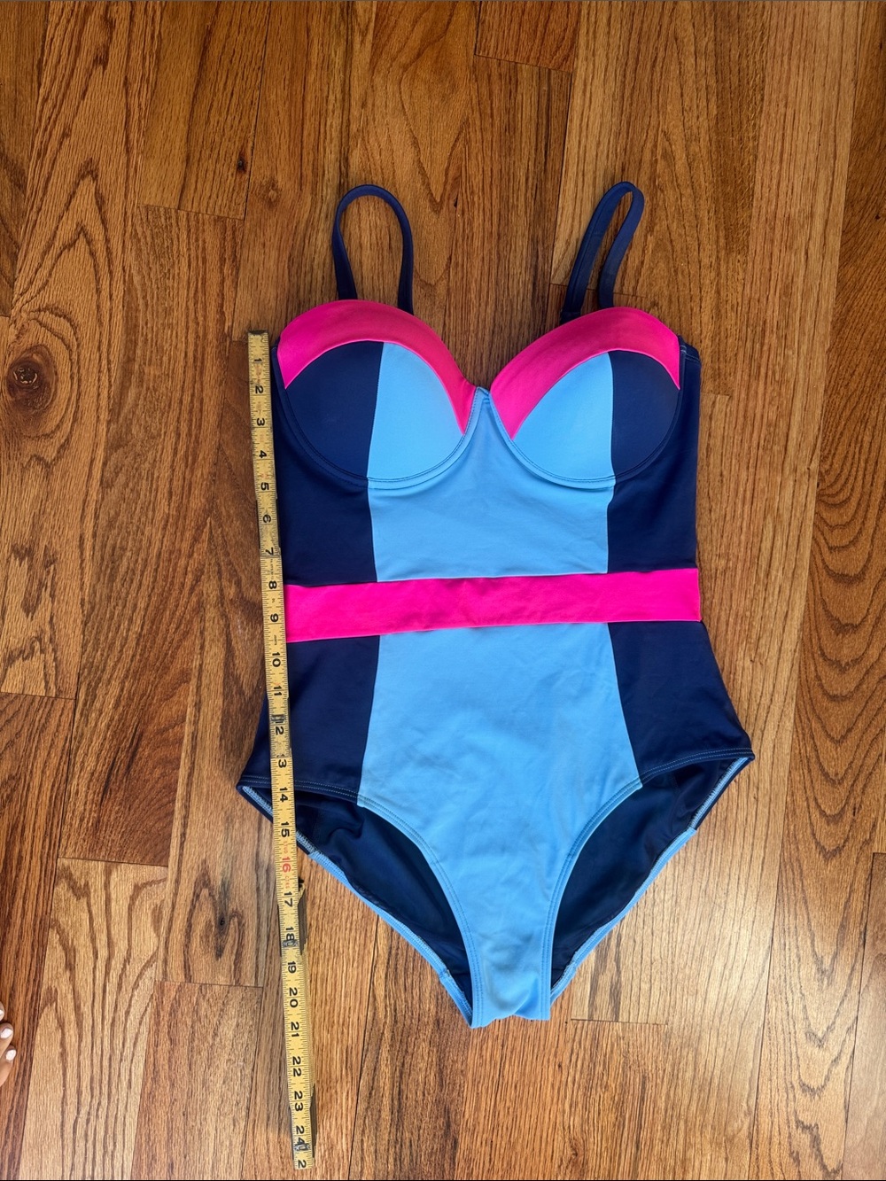 Boden Navy, Sky Blue & Hot Pink Colorblock One-Piece Swimsuit - Picture 7 of 7